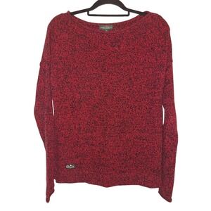LAUREN JEANS CO RALPH LAUREN Womens Red Black Speckled‎ Boatneck Sweater Size S